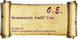 Orenstein Emília névjegykártya